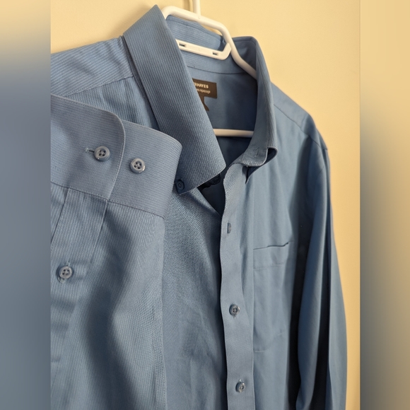 Denver Hayes Never-Iron Light Blue Men's Button Up - Picture 3 of 6